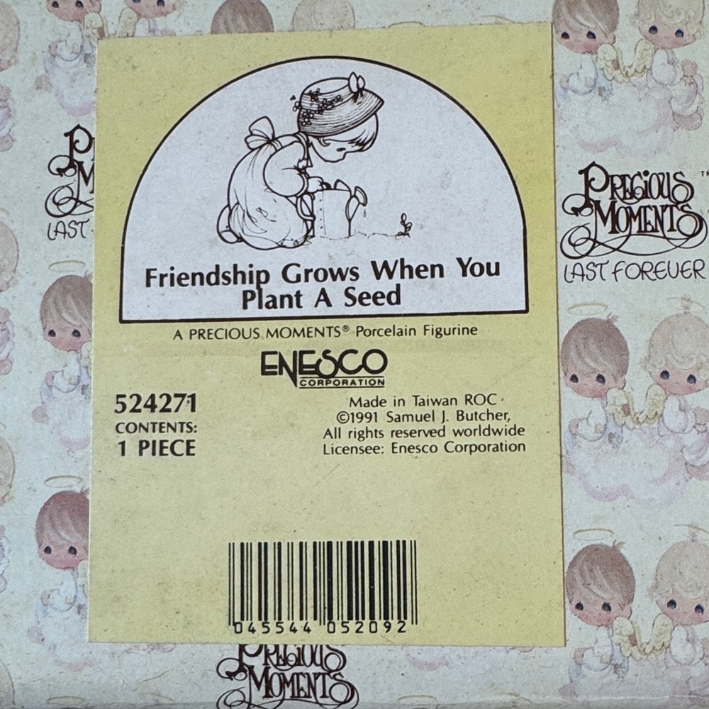 Precious Moments Porcelain Figurine “Friendship Grows When You Plant A Seed”